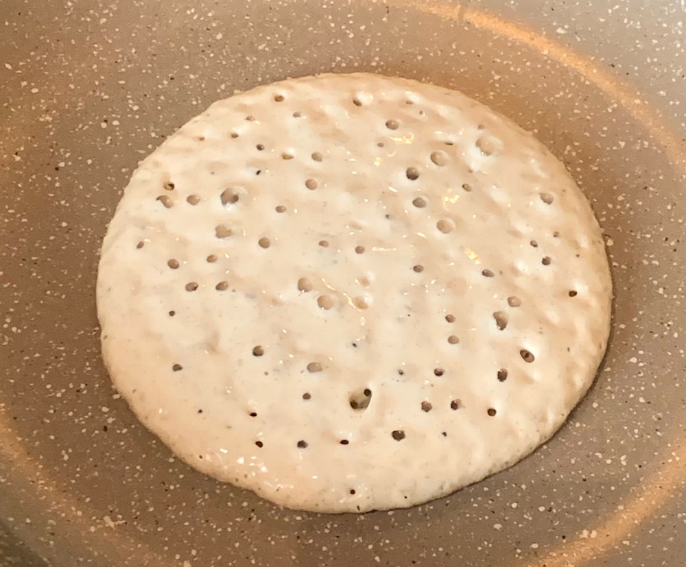 chia seed pancake cooking