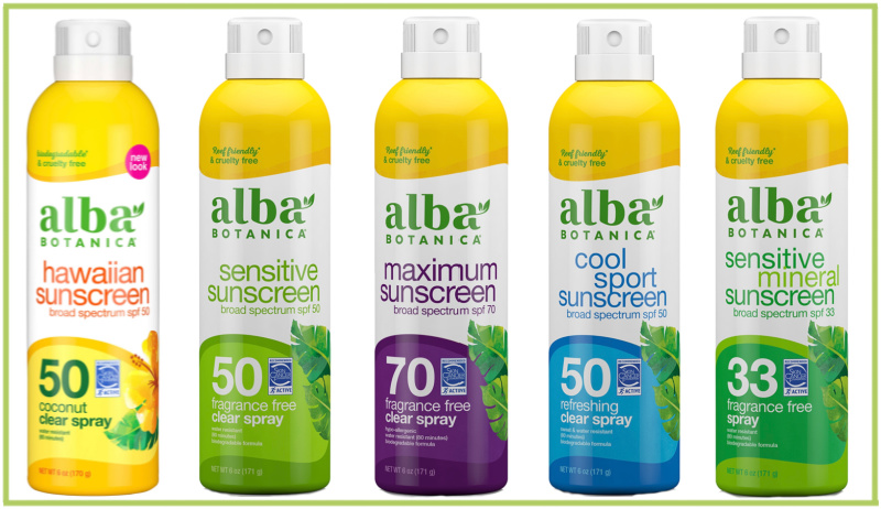 alba botanica sunscreen sprays